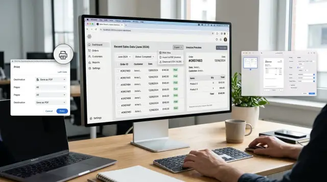 React print PDF export libraries for invoices and reports