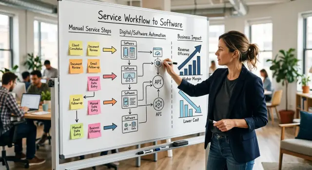 Turn service work into software investors can back