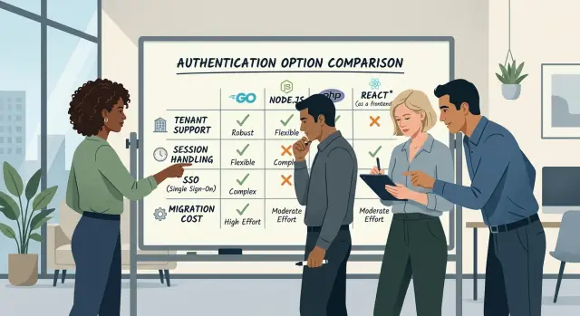 Auth library for SaaS: a scorecard for four stacks