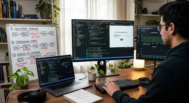 Node.js file upload libraries for large files and streams