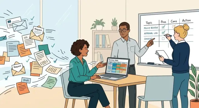 Decision tables for business rules in approval flows