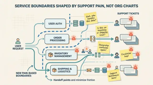 Service boundaries: use support pain to split wisely