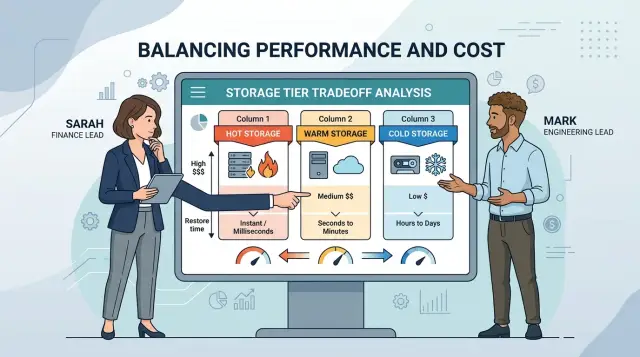 Hot, warm, and cold storage for lower backup costs