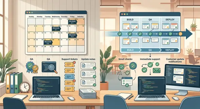 Release trains vs continuous deployment for B2B SaaS
