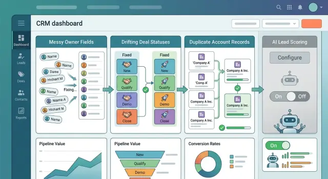 CRM cleanup before AI scoring: fix bad records first