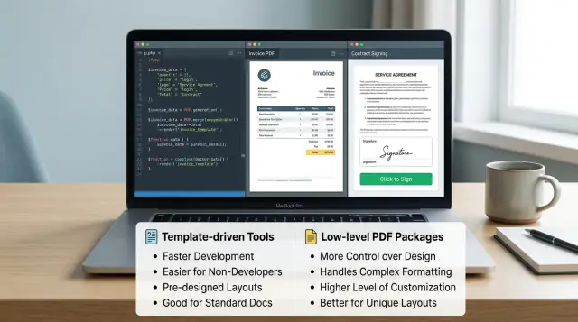 PHP PDF libraries: choosing tools for invoices and signing