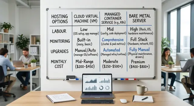 Cloud VM vs container service vs bare metal for SaaS