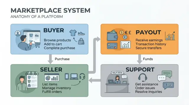 Bounded contexts for marketplaces: split rules early