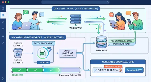 CSV export performance without slowing live traffic