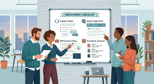 Deployment checklist: support steps before a risky release
