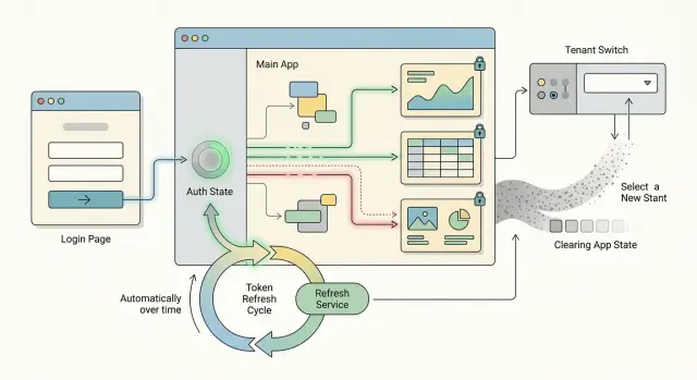 React auth libraries for protected routes and tenant switching