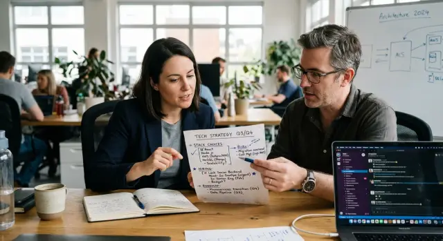 One-page technical strategy for a small software company