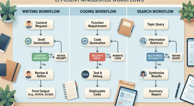 Multi-model orchestration for text, code, and search