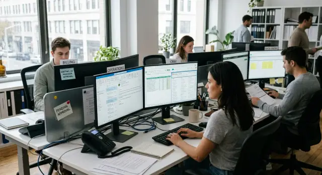 Фракционный CTO для сервисного бизнеса с ручными передачами задач