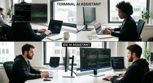 CLI assistants vs IDE assistants for backend teams