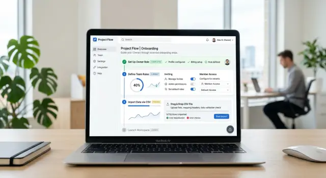 Enterprise-ready setup flow for a young B2B product