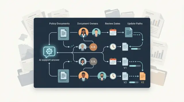 RAG source maps for policy and support content cleanup