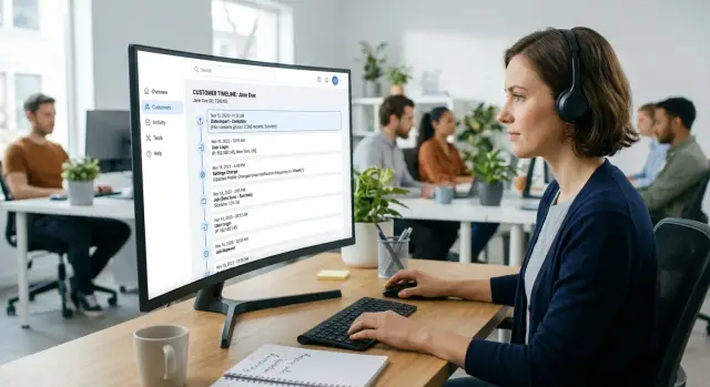 Customer timeline view for support and success teams