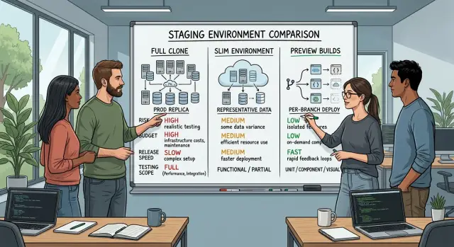 Staging strategy for small teams: full, slim, or preview?