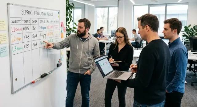 Support escalation path for B2B products with small teams