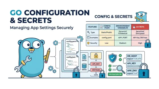 Go config libraries for defaults, validation, and secrets