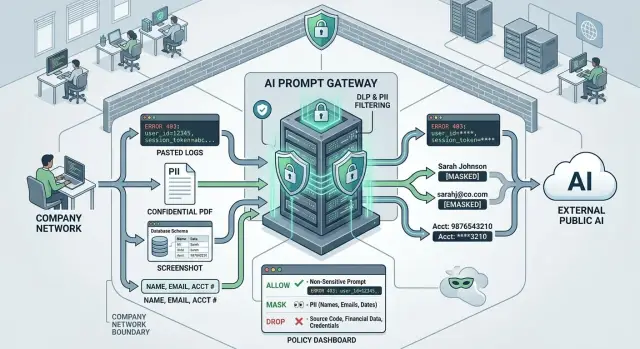 PII redaction for AI prompts before data leaves your network