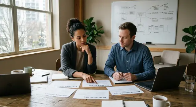 Technical cofounder meeting before equity talks for startups