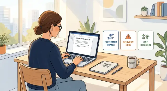 Founder update format mentors can use in five minutes