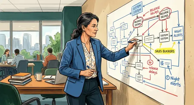 Architecture diagram for founders that shows change pain