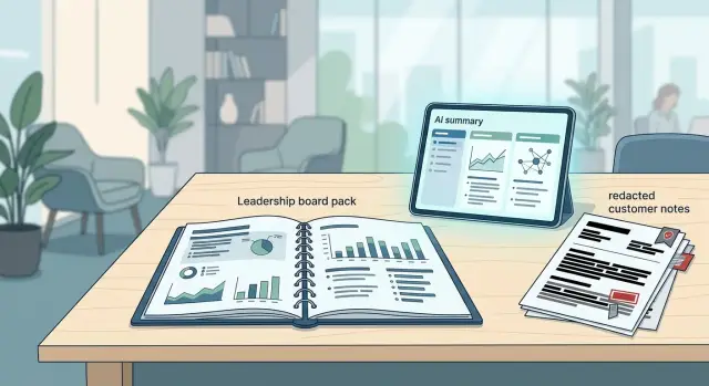 AI board pack summaries without raw customer exposure