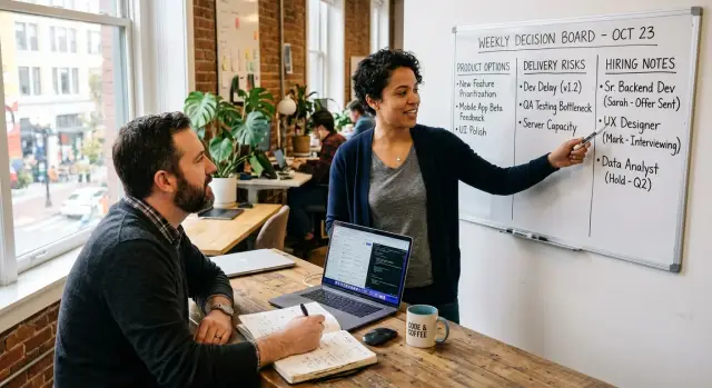 Part-time CTO weekly decisions for busy startup founders