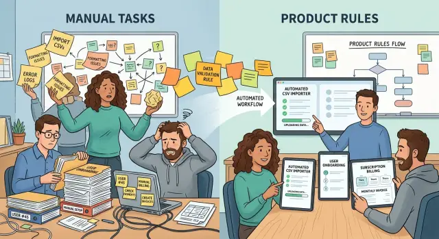 Missing product decisions that create manual work in apps