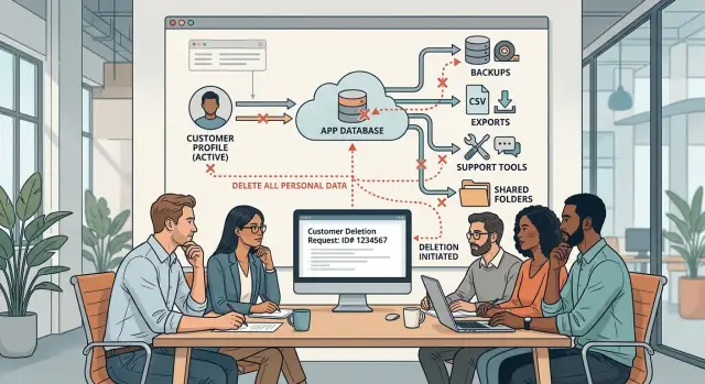 Data deletion workflow: track every customer data copy