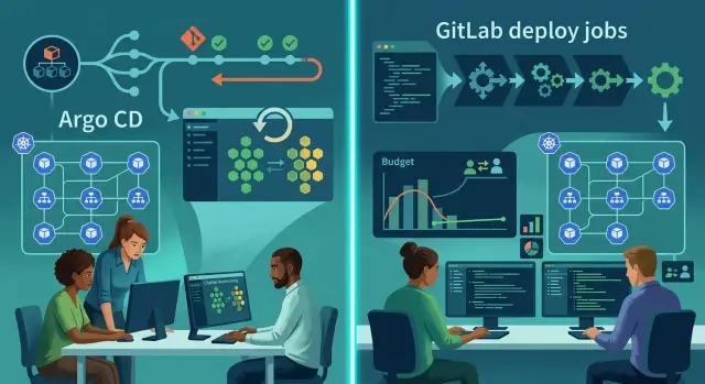 Argo CD vs GitLab deploy jobs for Kubernetes teams