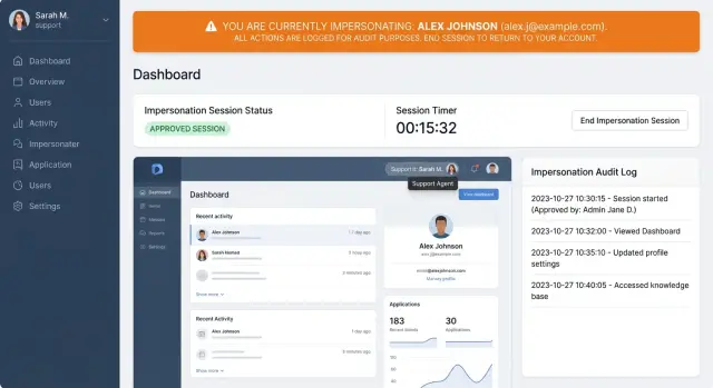 Secure admin impersonation for support teams without guesswork
