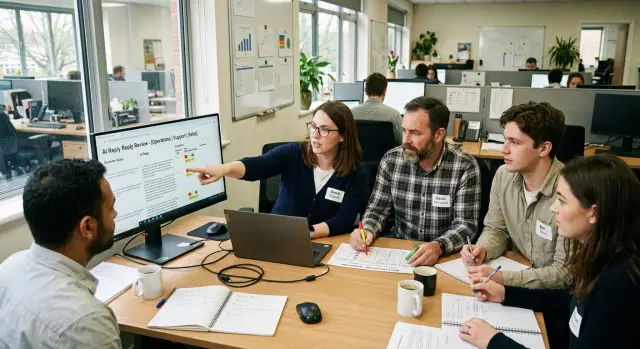 AI output review rubric for ops, support, and sales