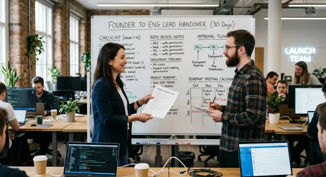 30-day engineering handover plan when founders step back