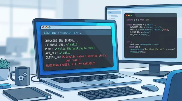 Type-safe environment config for TypeScript app deploys