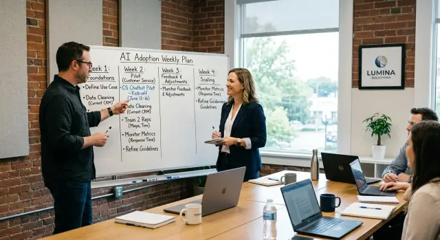 AI adoption in a 50-person company with a lean setup