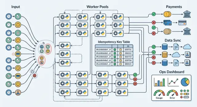 Background job idempotency in Python for payments and sync