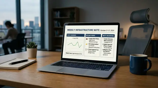 Weekly infrastructure update that people actually read
