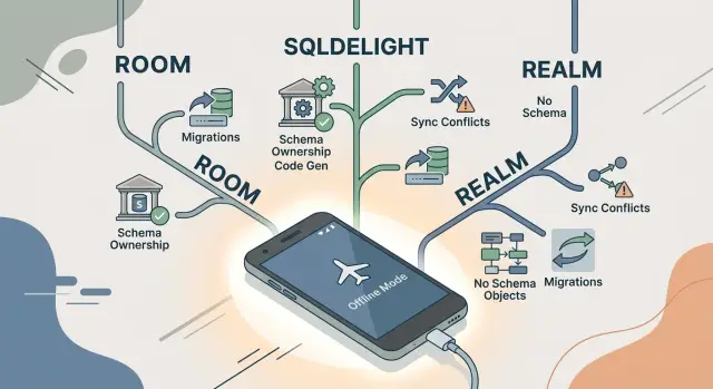 Room vs SQLDelight vs Realm for offline Android apps