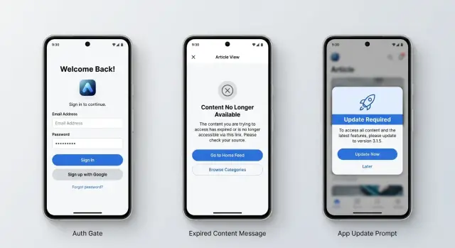 Deep link handling that keeps users in the right state