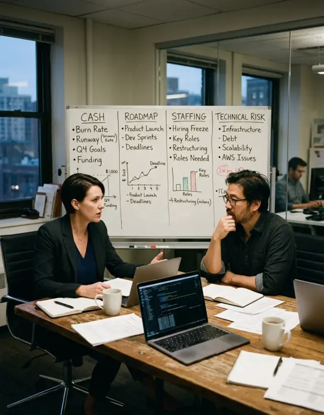CEO and CTO split ownership in a hard company turnaround