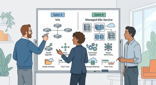 k3s vs managed Kubernetes for small software teams