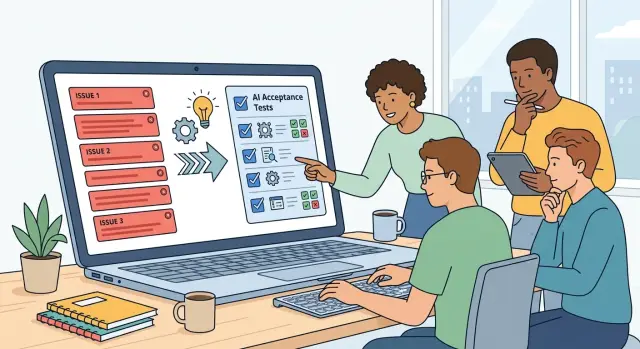 AI feature acceptance tests from real support tickets