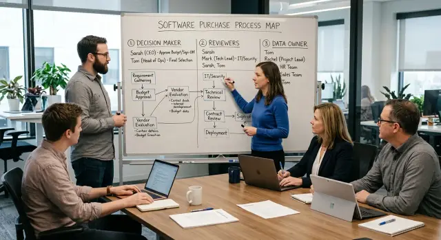 Approval chain for business software before you buy