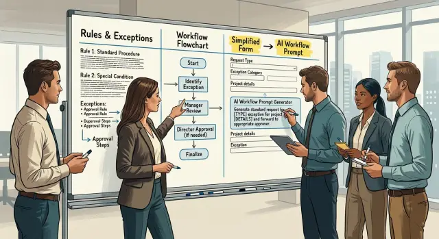 Writing prompts for business workflows from rules, not examples