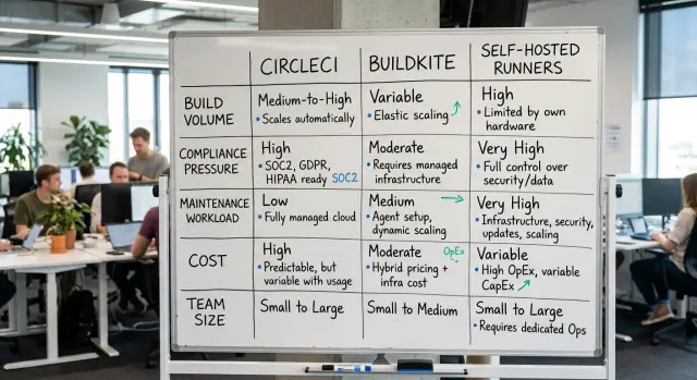 CircleCI vs Buildkite vs self hosted runners: how to choose