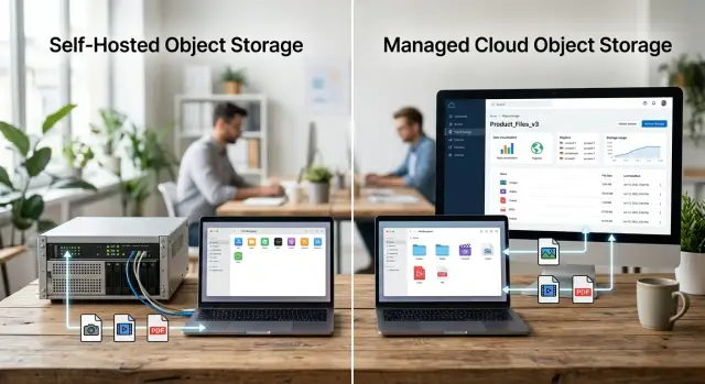 MinIO vs managed object storage for product files